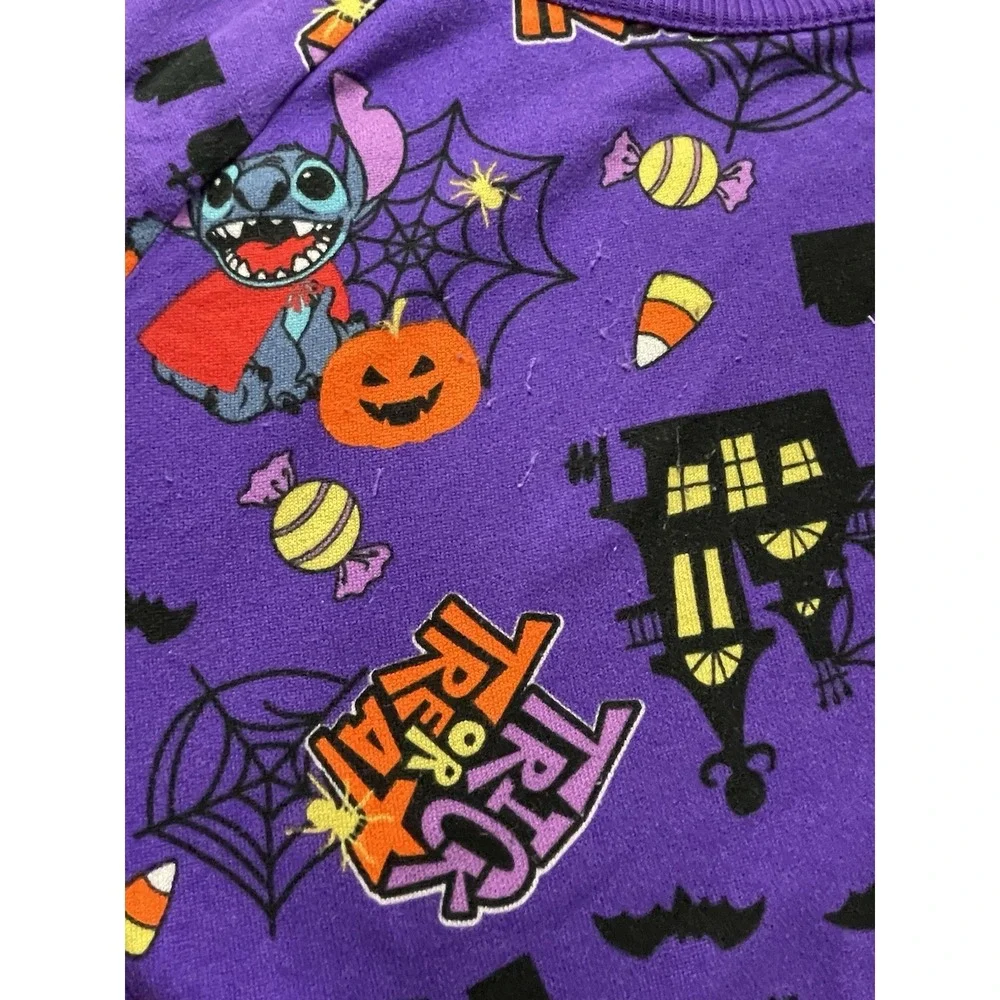Disney Halloween PJ Top Women's 3X (22w-24w) Purple Lilo + Stitch Shirt Lounge - Picture 4 of 10